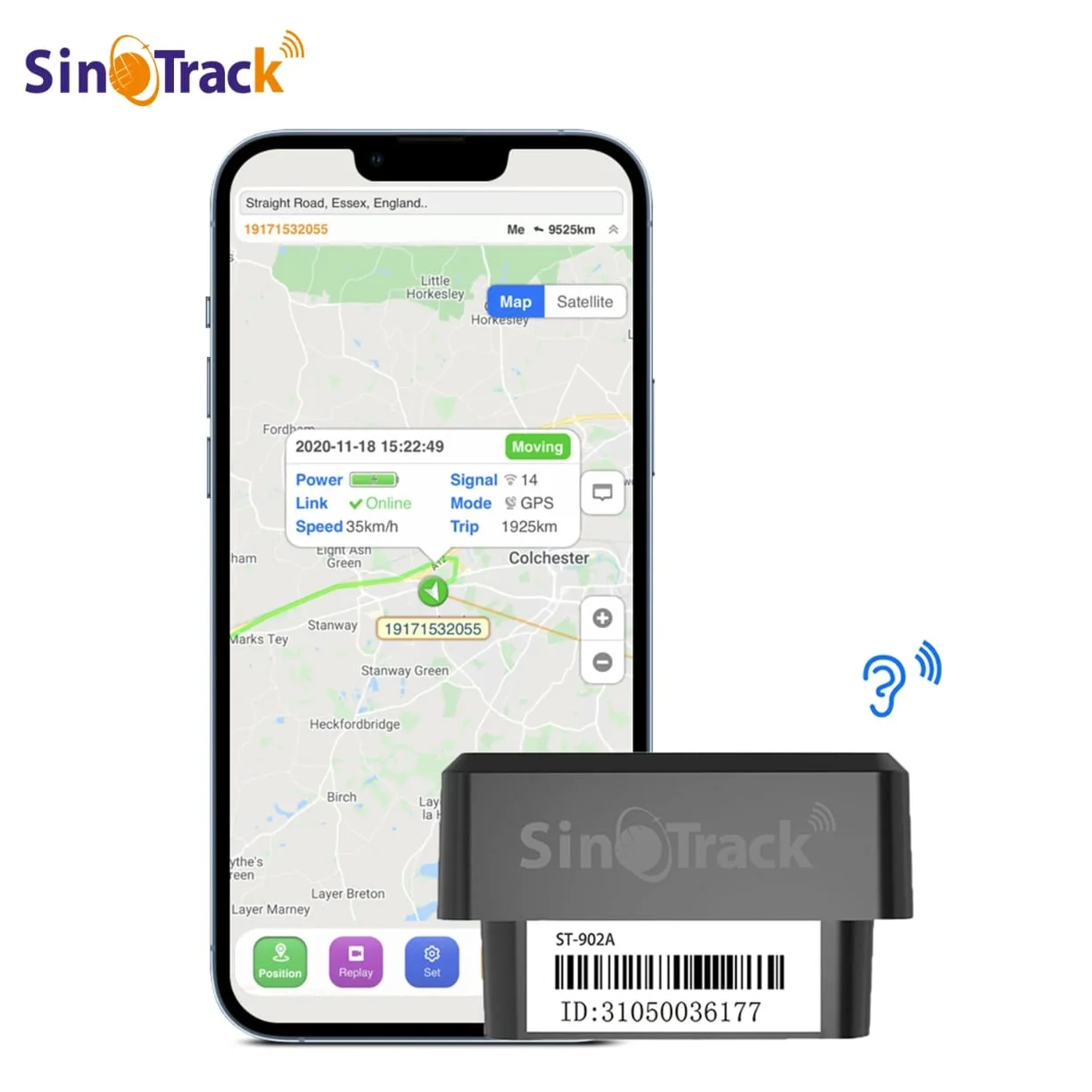Traceur GPS OBD 4G SinoTrack avec micro ST-902A - vue 1